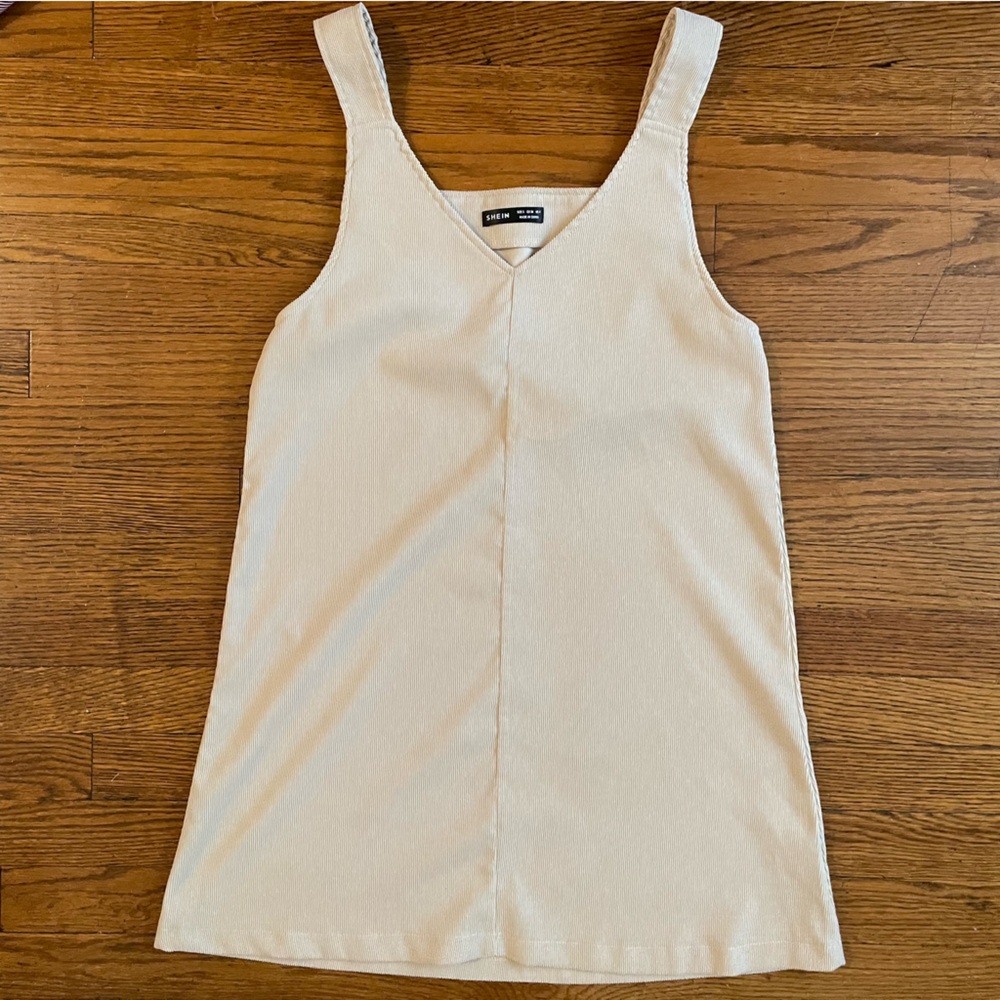 Shein Cream Corduroy Mini Dress